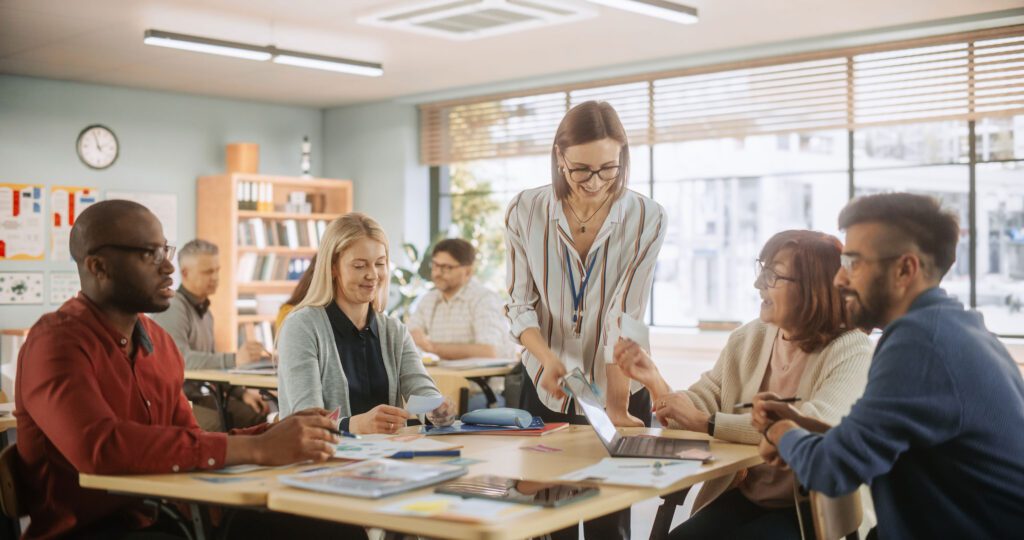People sitting and working together.
